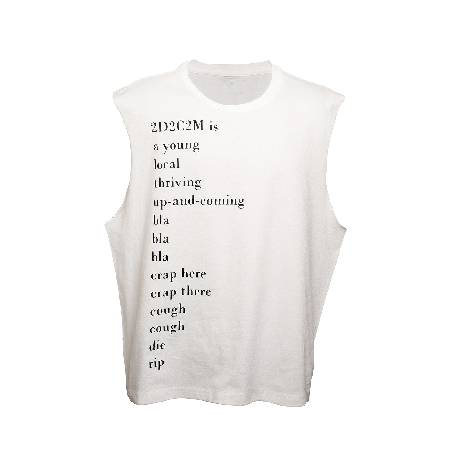 WHITE SLEEVELESS GRAPHIC T-SHIRT